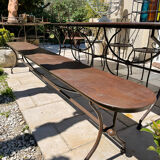 Banc de jardin en fer forgé artisanal
