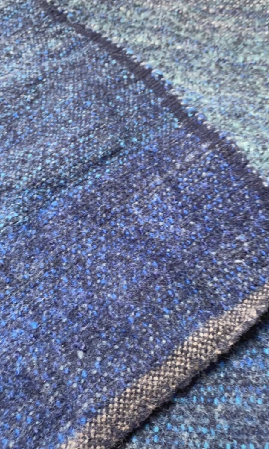 Blue ethnic hand-woven plaid