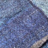 Blue ethnic hand-woven plaid