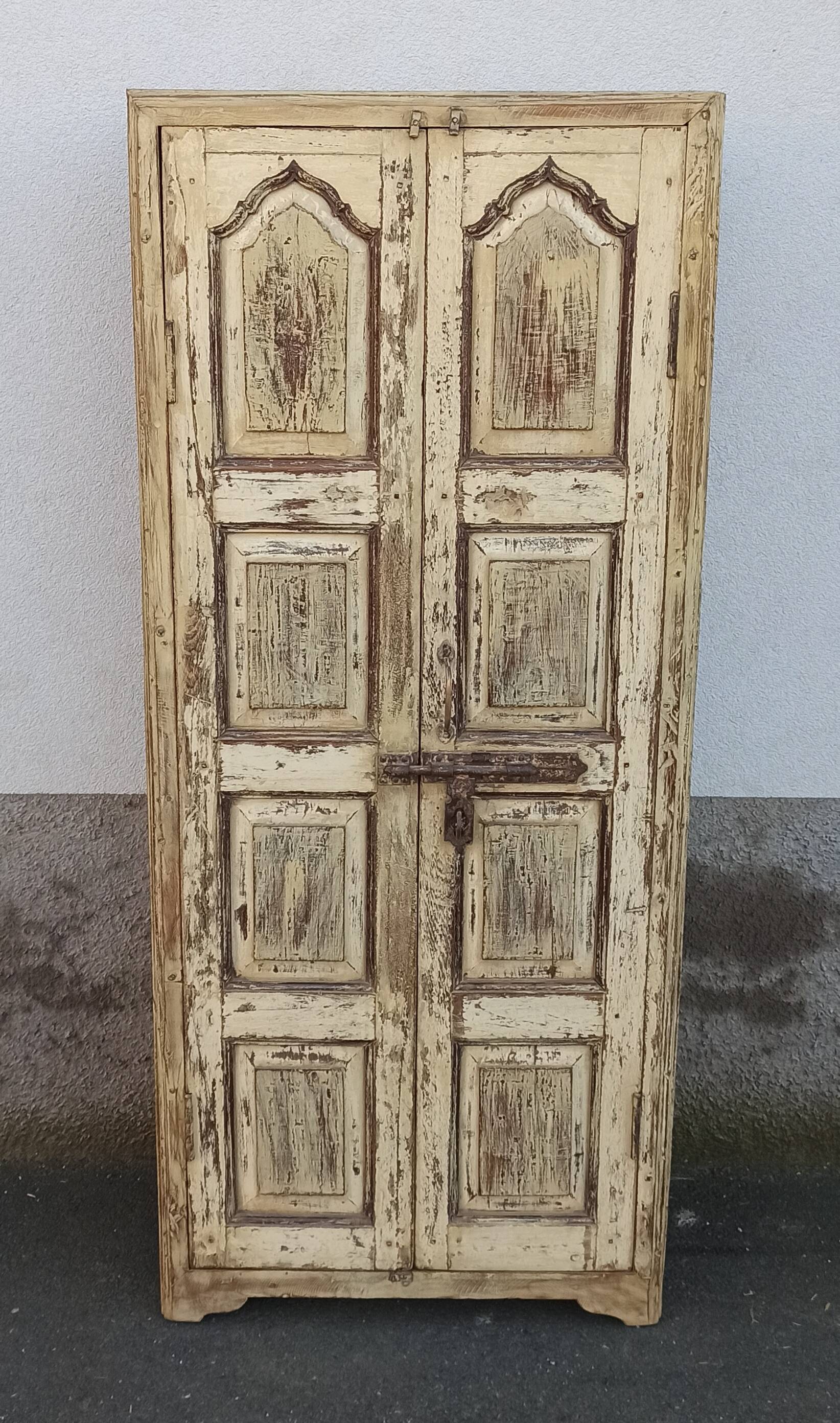 Old yellow wooden cabinet