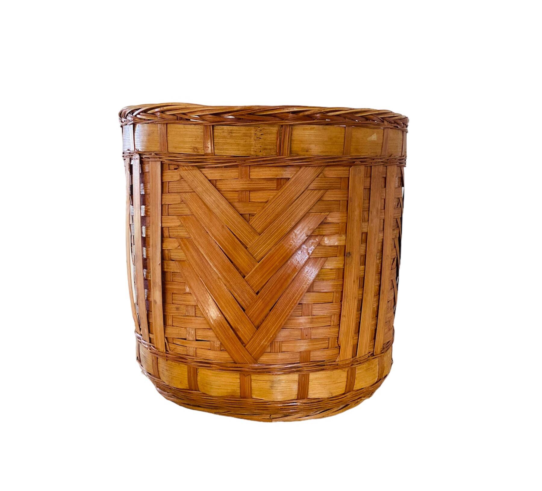Panier tressé / cache pot vintage