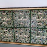 Vintage top with azulejo tiles and light wood frame