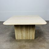 Square travertine coffee table