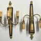 Antique Pair of 3-Light Wall Lights - Gilt Bronze and Mahogany - Neoclassical - 40's