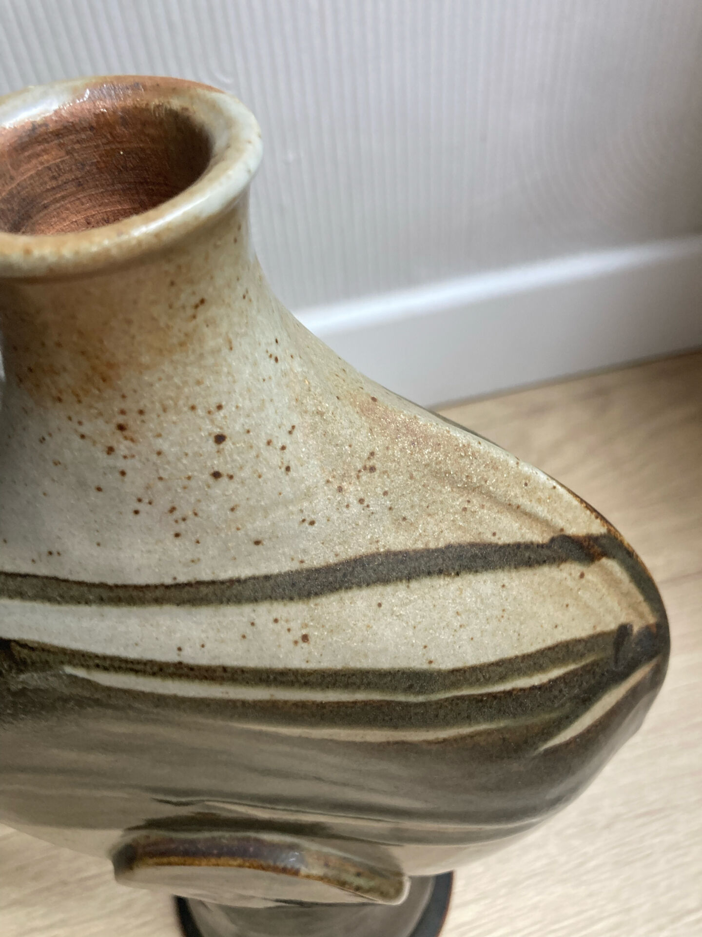 Lamp base or decorative object in stoneware