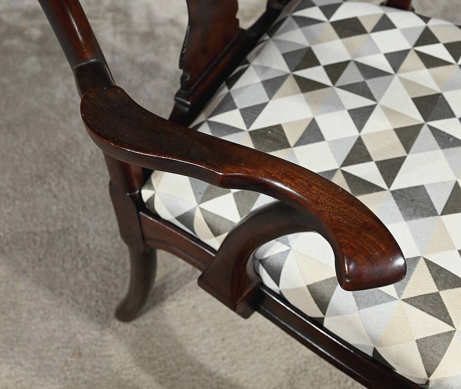 Pair of Chippendale Mahogany Armchairs, England - Early 20th Century