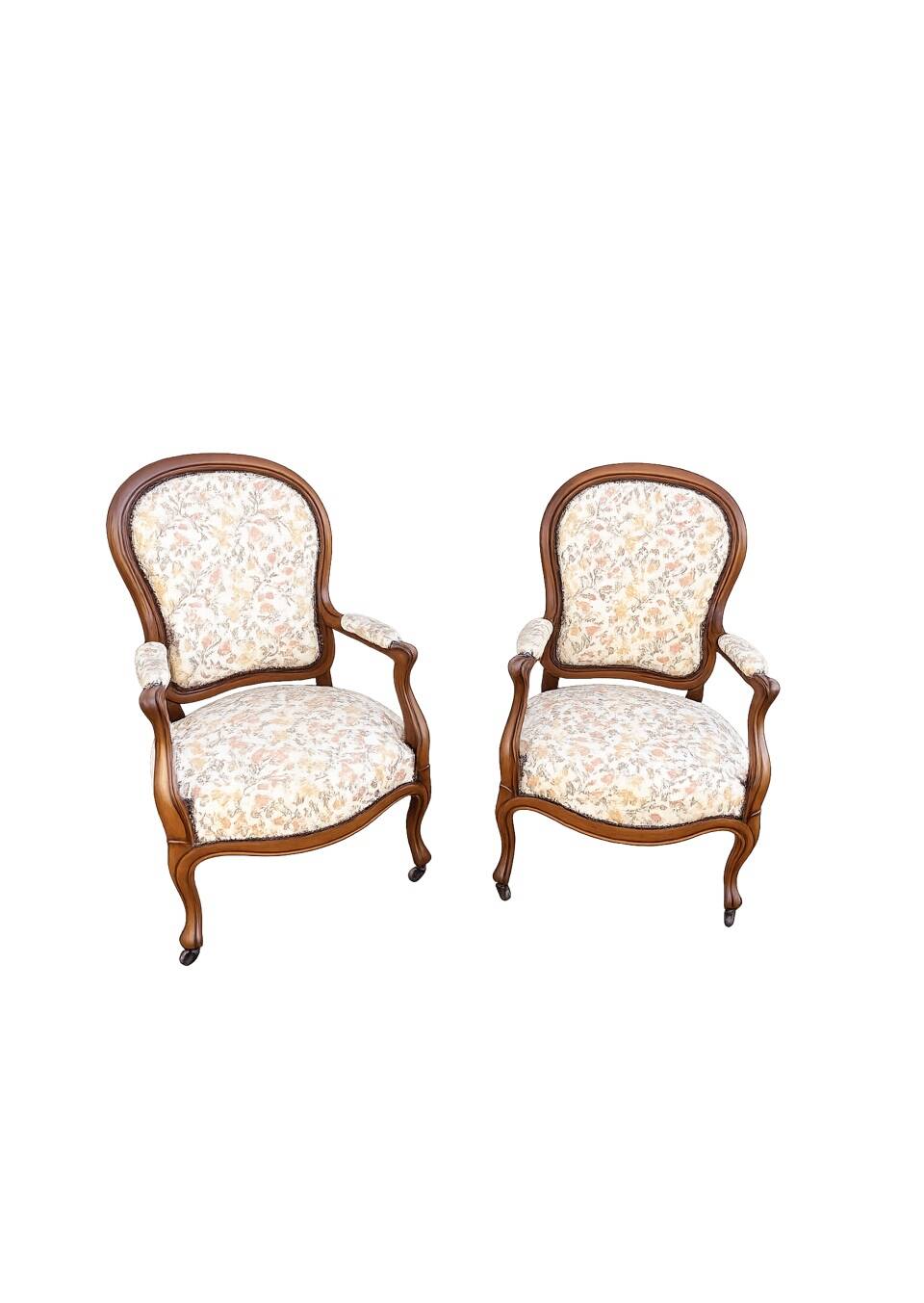 Paire de fauteuils Voltaire Louis Philippe en acajou, XIX Siècle