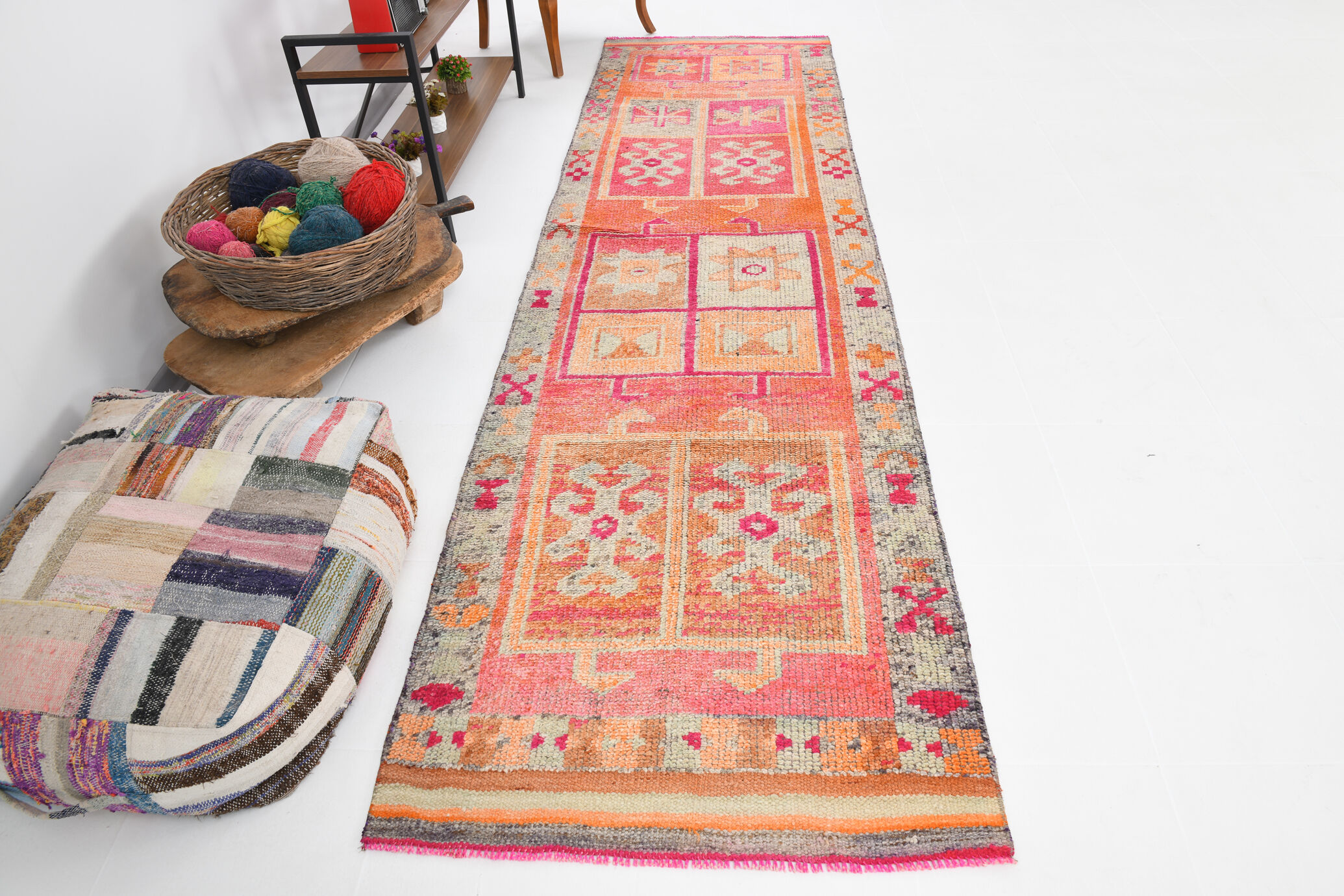 3x12 Herki Vintage Runner Rug, 98x356Cm