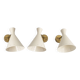 Set of three Italian wall lights in brass and lacquered iron, 1950s design