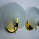 Pair of wall lamps "sheet" in opaque glass, murano, Italy 1980