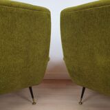Vintage velvet armchairs 1950 by Gigi Radice Italy