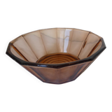 Vintage pink glass salad bowl in art deco style rosaline 201020