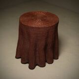 Wicker Ghost Drapery Side Table or Stand 1970s