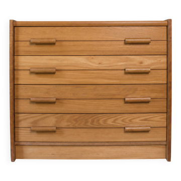 Chest of drawers with 4 drawers in the style of Maison Regain, 1970s.