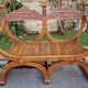 Curule double armchair in oak