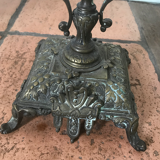 19th-branched five-pointed candlestick with brass extinguishers and wicks