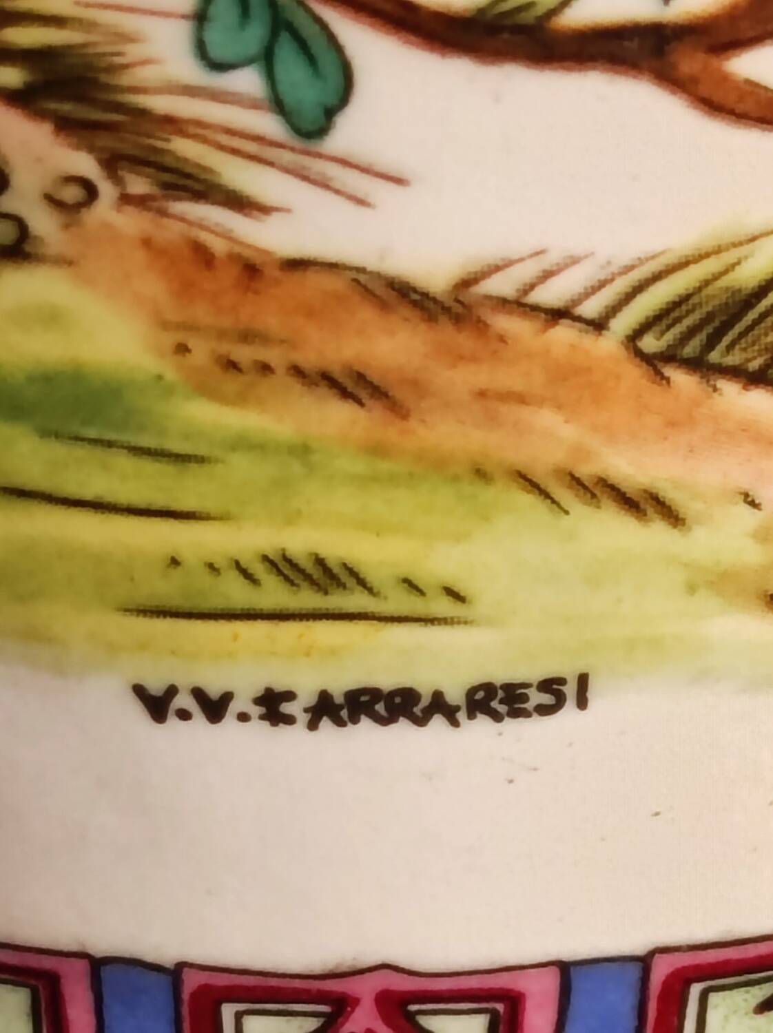 Porcelain peacock vase