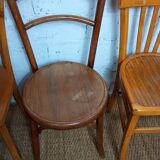 Set of 4 mismatched vintage Fischel bistro chairs