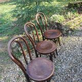 3 Fischel curved wood bistro chairs