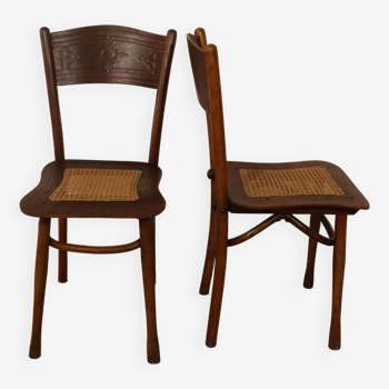 Paire chaises bistrot n°399 par Kohn