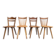 Set of 4 vintage beech bistro chairs – compass legs