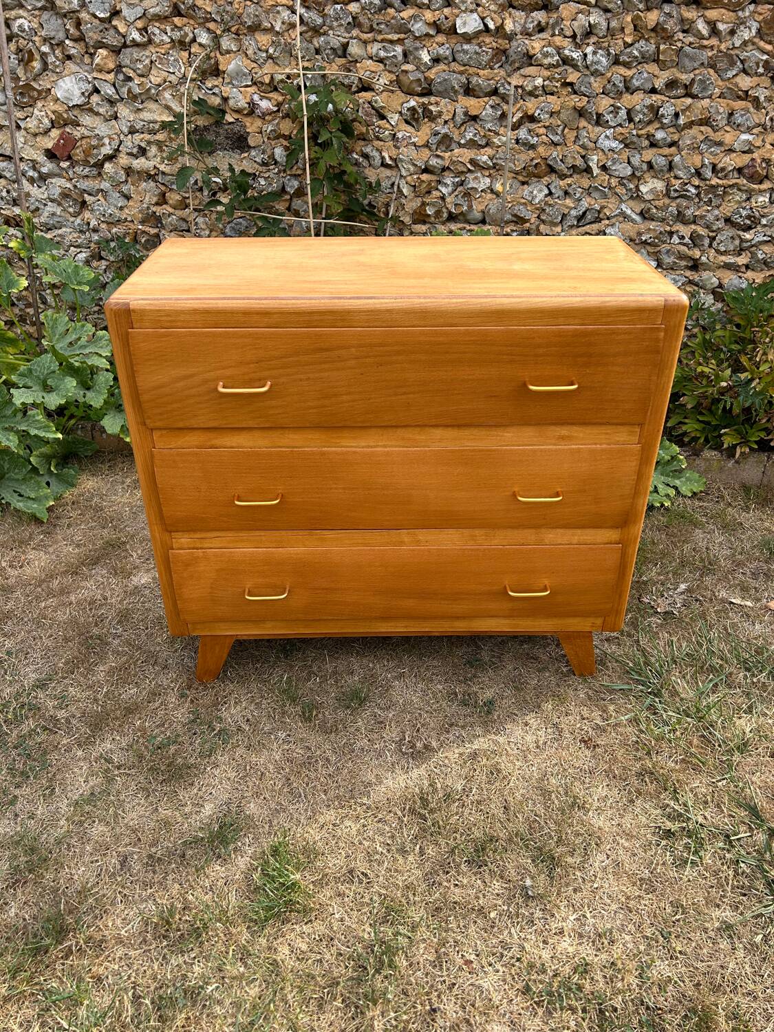 Vintage 1960s chest of drawers in blond beech