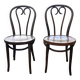 Pair of Thonet curved wooden bistro chairs