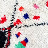 Berber carpet Azilal ecru with colorful patterns 2,38x1,51m