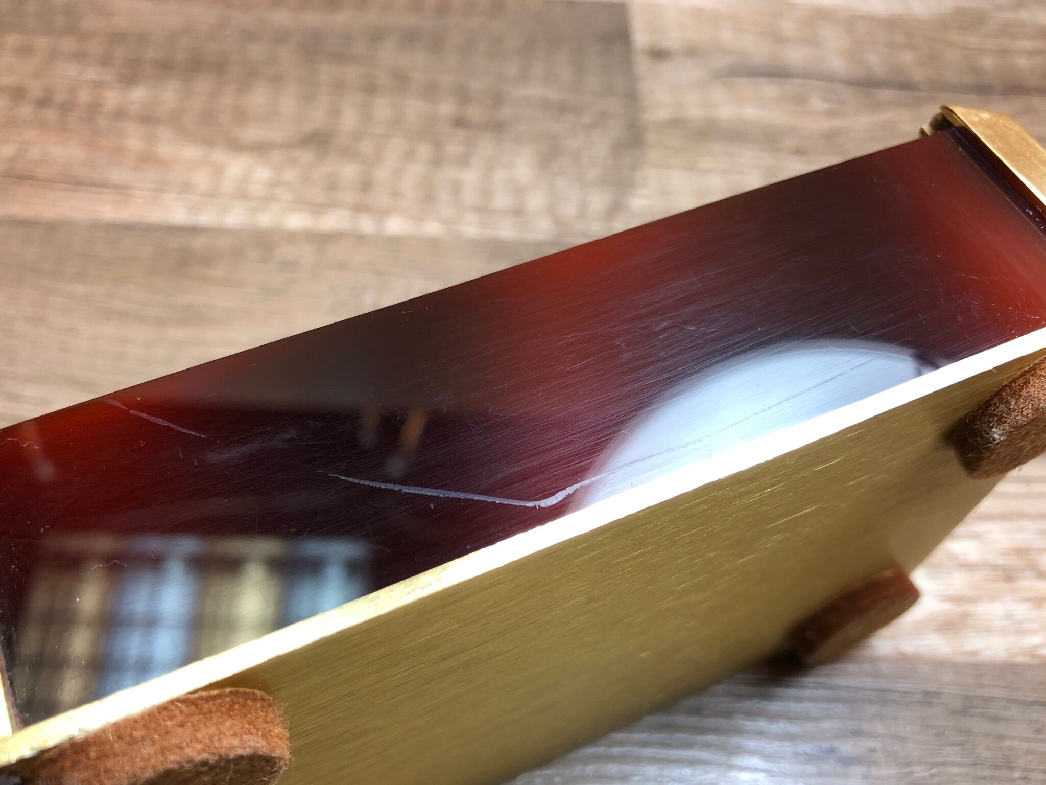 Gold Starry vintage 60 brass jewelry box - Galalithe scale-style