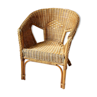 Fauteuil rotin vintage