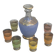 Liqueur set, Porto, consisting of a blue granite carafe and 6 glasses