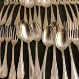 Housewife 38 pieces Christofle model Ribbons, silver metal, twentieth century
