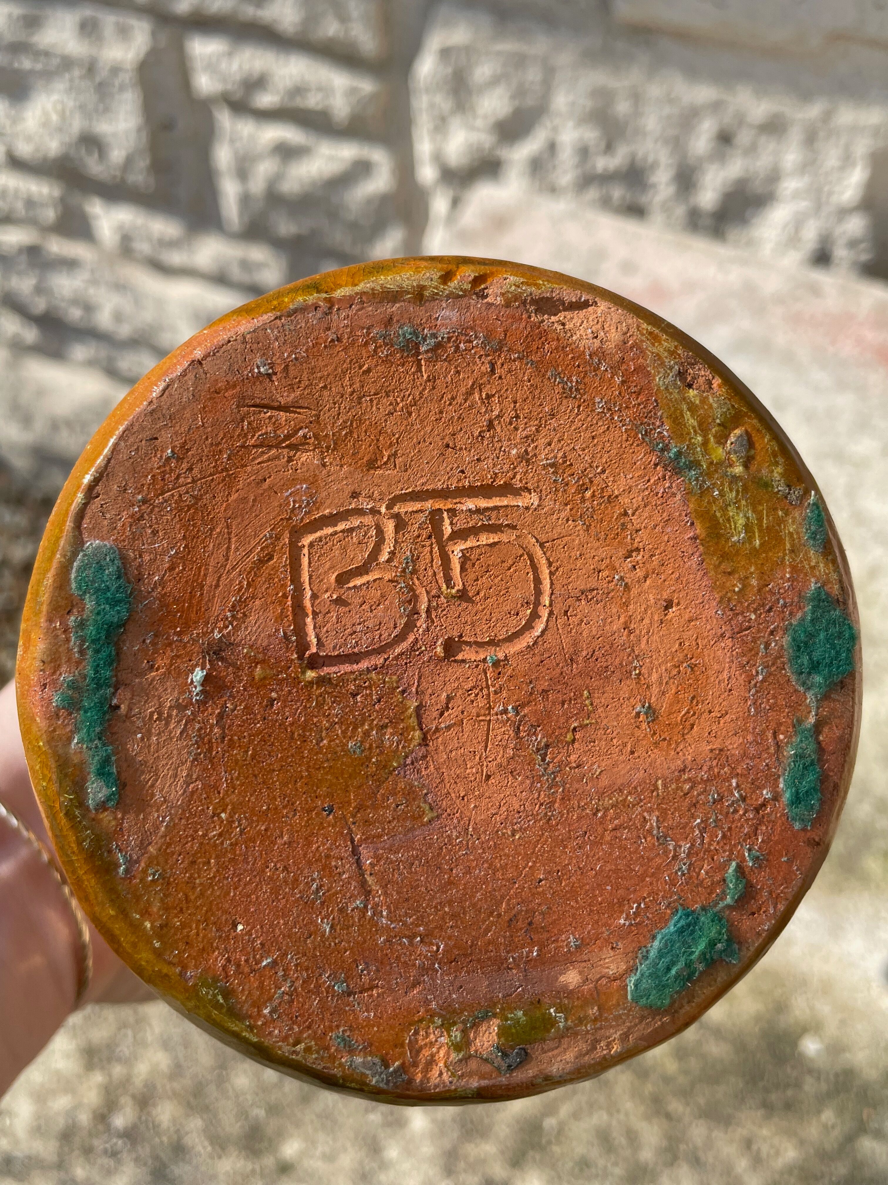 Picasso terracotta candle holder