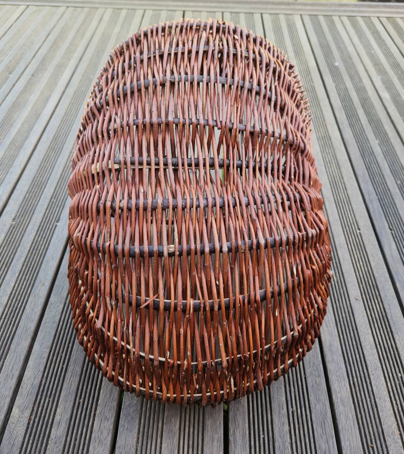 Vintage wicker gathering basket
