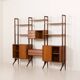 Italian freestanding wall unit or room divider in teak, 1960s