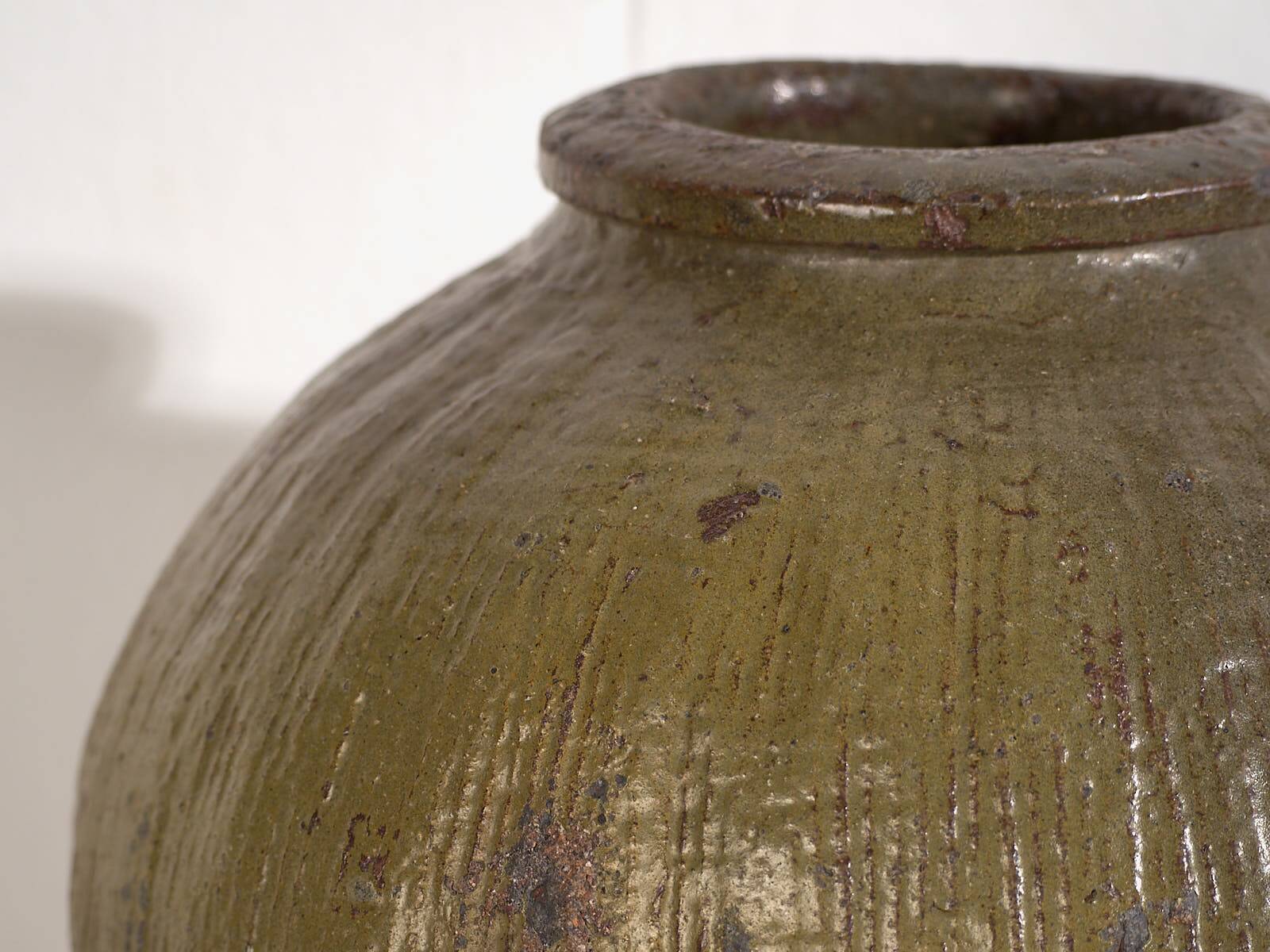 Antique Chinese Green Ceramic Vase (c.1900) #1