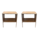 Pair of Napoli bedside tables in natural travertine.