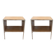 Pair of Napoli bedside tables in natural travertine.