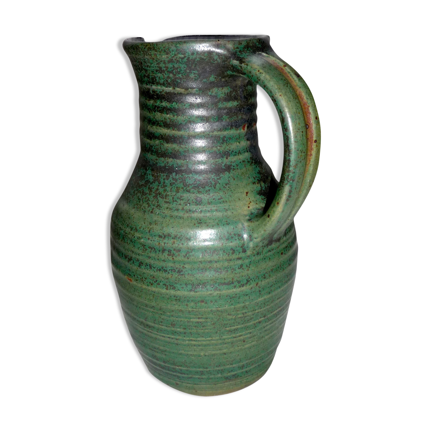 Pitcher stoneware 70, signed Fontgombault, Abbey of Fontgombault
