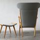 Fauteuil modèle AP-16 et ottoman par Hans J. Wegner pour AP-Stolen, 1951, Set de 2