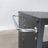 Postmodern perforated metal service trolley, 1980s