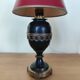 Napoleon III oil lamp electrified, black metal, golden garland.