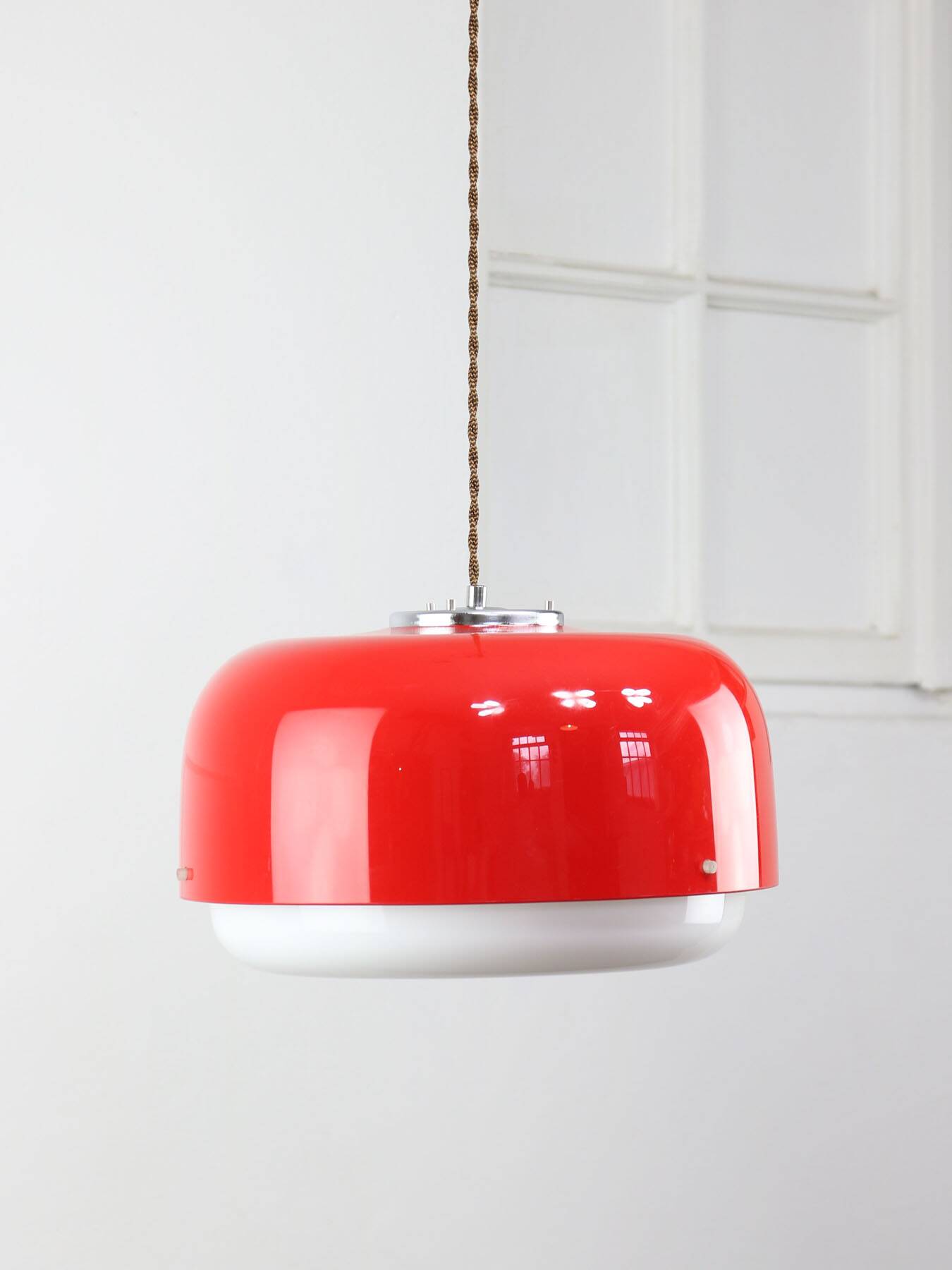 Space-age Red Medusa Pendant Lamp by Luigi Massoni for Guzzini, 1970s