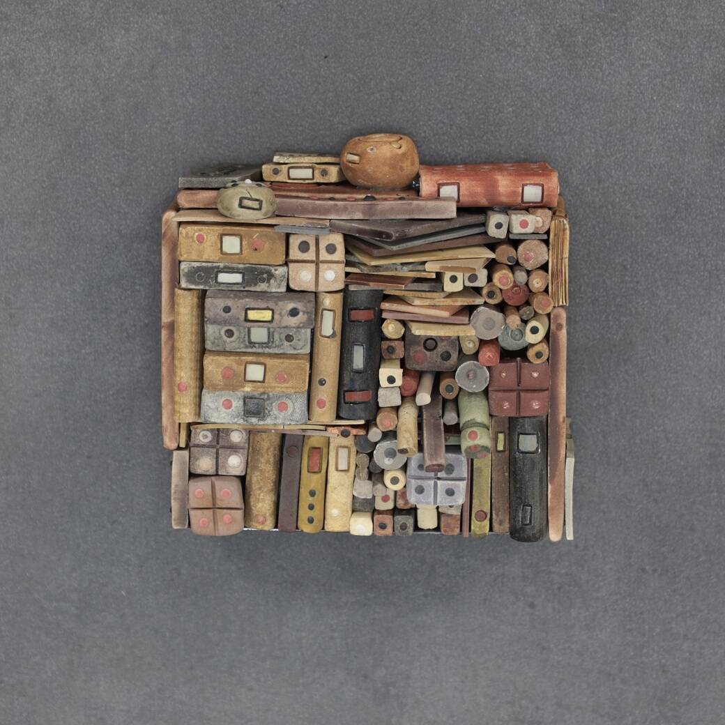 Set of 4 Vibrant Sculptures by Guy Deltour – Contemporary Belgian Art, 2000