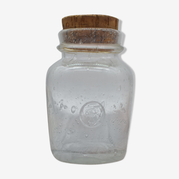 Blown glass jar with original cap