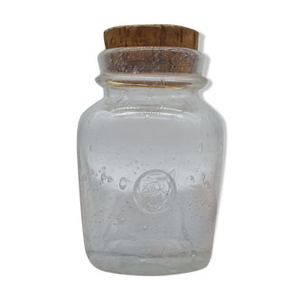 Blown glass jar with original cap