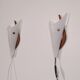 Pair of scandinavian vintage wall lamps in teak and acrylic 1970