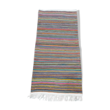 Tapis multicolore rayé fait main  122x56cm