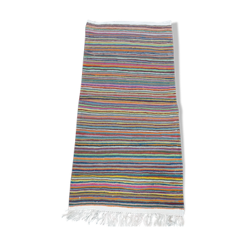 Tapis multicolore rayé fait main  122x56cm