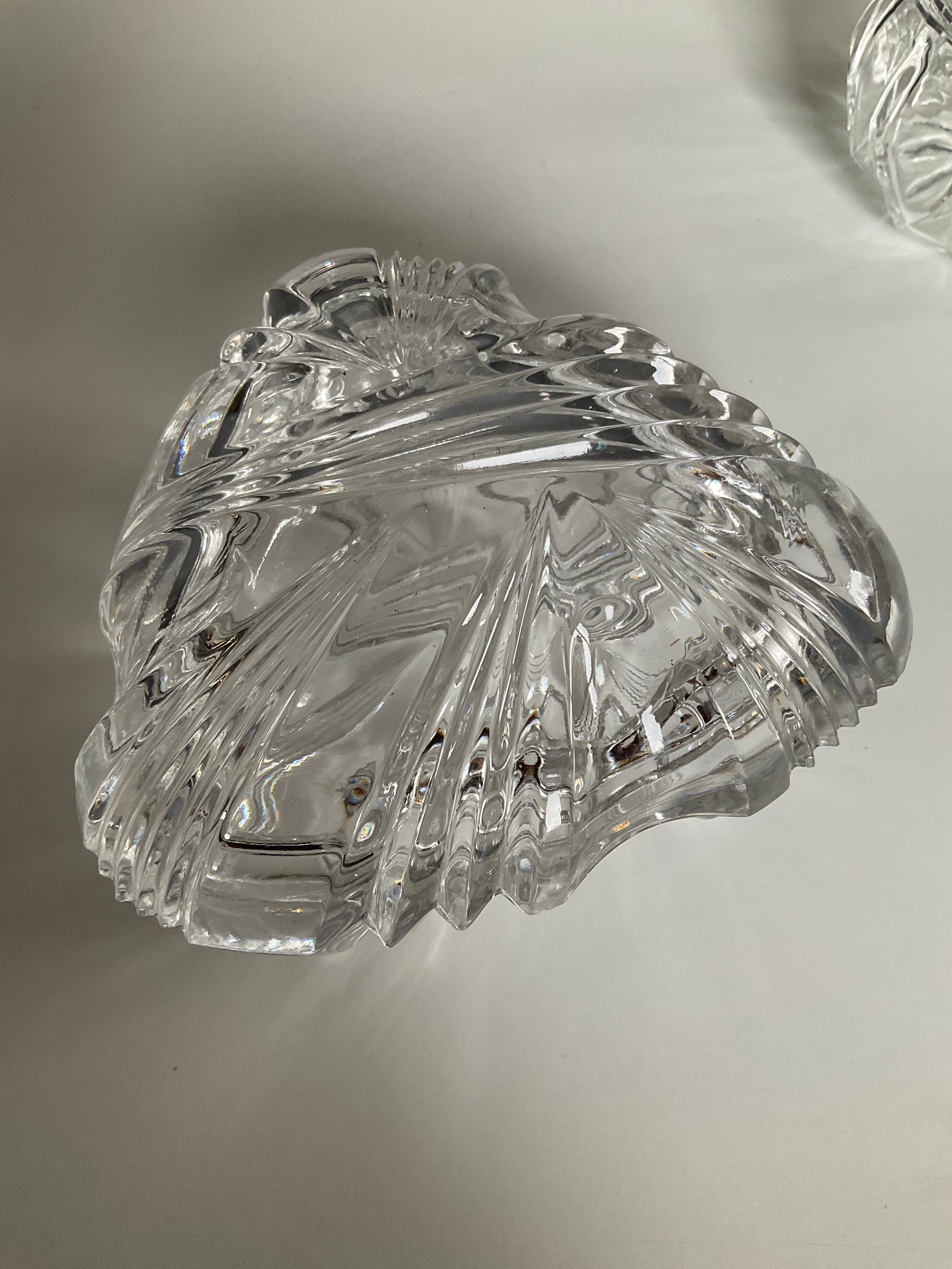 Duo of vintage crystal and glass sweet jars